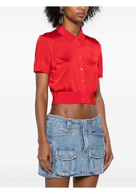 Top stile polo con ricamo logo in rosso Alexander wang - donna ALEXANDER WANG | 4KC1253077629